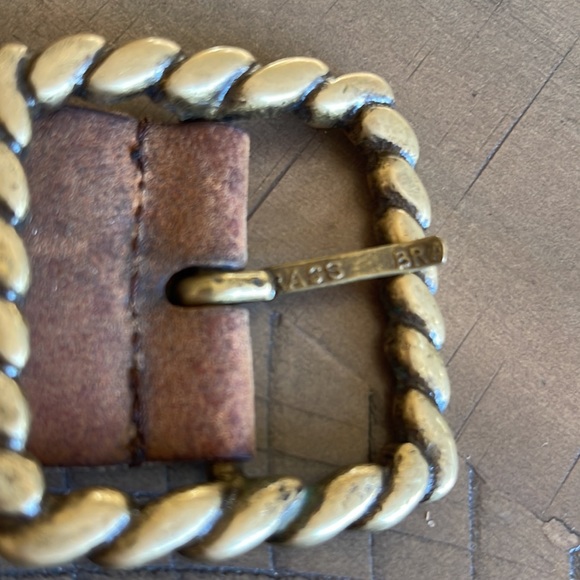 Vintage Leather and Brass Studded Belt - Picture 4 of 6